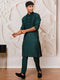 Men's Bottle Green Silk Blend Kurta