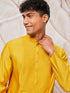 Men's Mustard Silk Blend Kurta Only