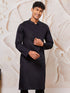 Men's Black Fine Satin Kurta