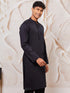 Men's Black Fine Satin Kurta