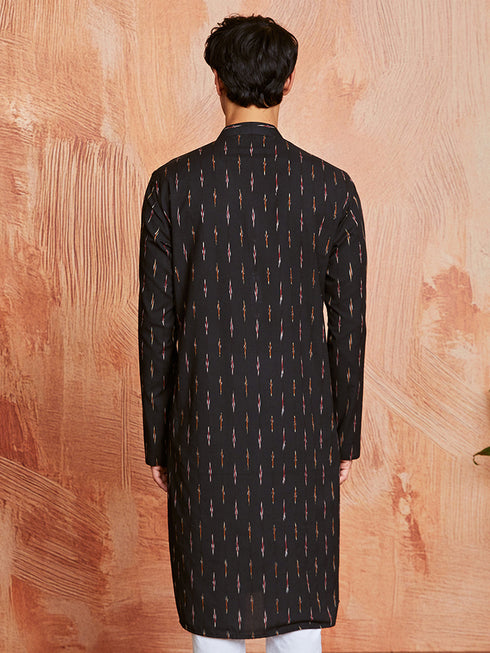 Men's Black Cotton Kurta