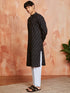 Men's Black Cotton Kurta And Pyjama Set