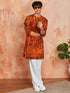 Men's Orange Cotton Kurta