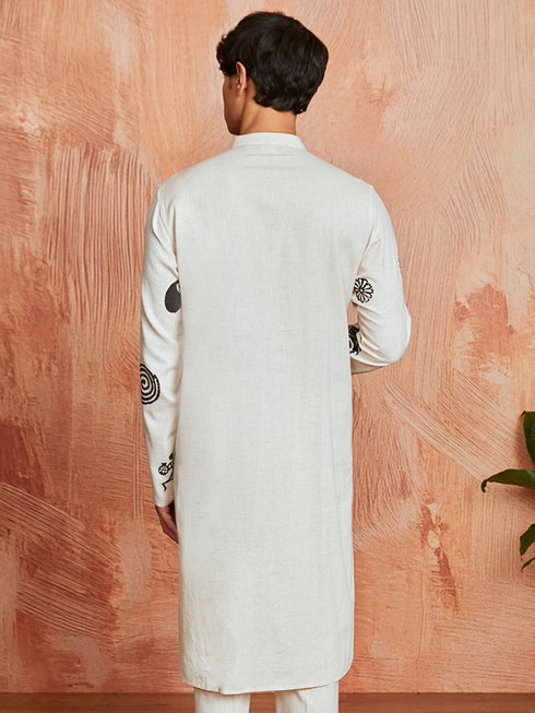 Men's Cream Cotton Kurta