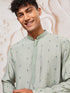 Men's Mint Green Cotton Blend Only Kurta