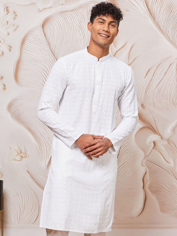Men's White Rayon Only Kurta