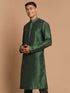 Men's Green Cotton Silk Blend Kurta