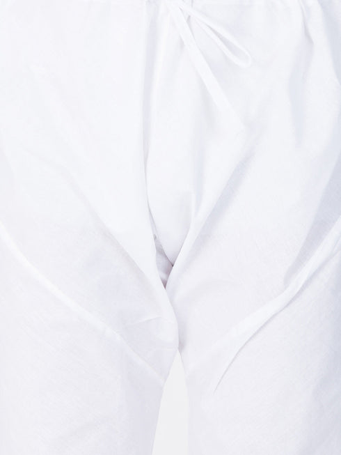 Men's White Cotton Kurta and Pyjama Set