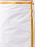Men's White And Gold Dhoti/Mundu/Vesty