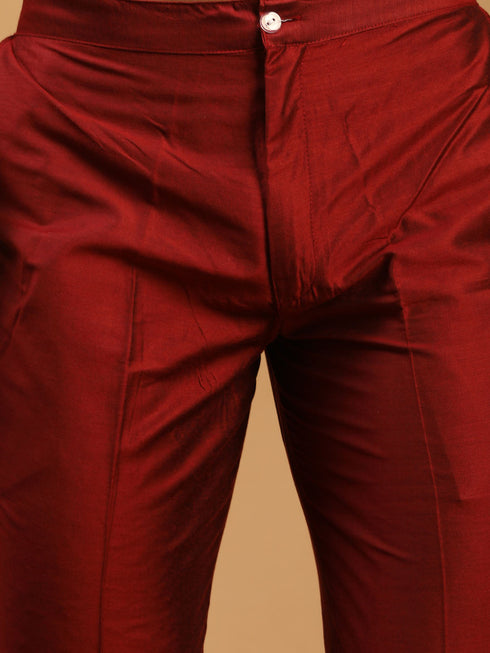 Men's Maroon Cotton Pant Style Pyjama
