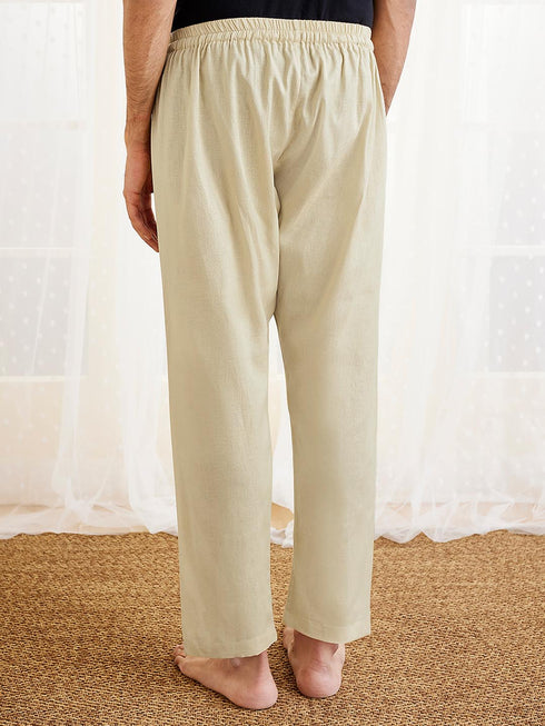 Men's Beige Cotton Pyjama