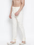 Men's White Cotton Silk Blend Churidar