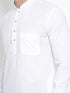 Men's White Cotton Blend Pathani Kurta