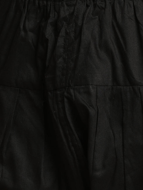 Men's Black Cotton Blend Pathani Suit Set