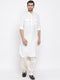 Men's Cream Cotton Blend Pathani Suit Set