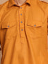 Men's Rust Pathani Cotton Blend Kurta