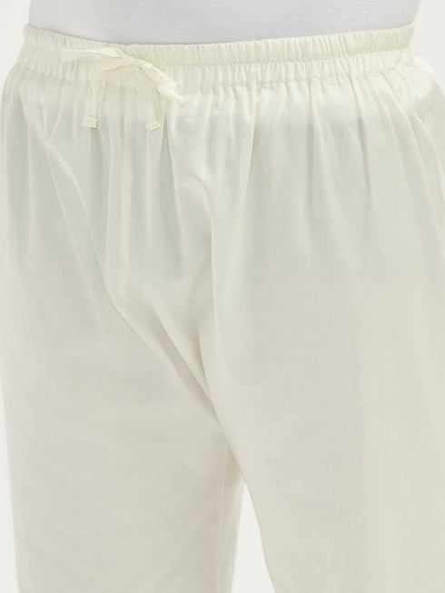 Men's White Fine Satin Pathani Kurta Set