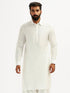 Men's White Viscose Pathani
