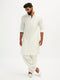 Men's White Viscose Pathani Kurta Set