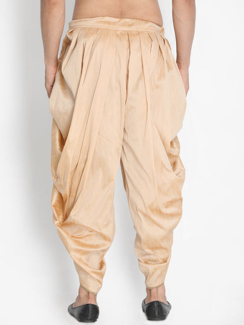 Men's Rose Gold Silk Blend Dhoti Pant