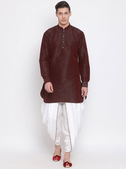 Men's White Silk Blend Dhoti Pant