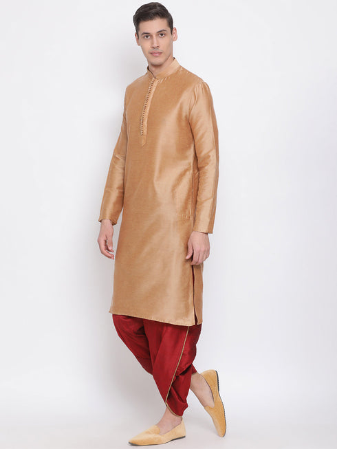 Men's Maroon Silk Blend Dhoti Pant