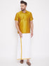 Men's Mustard Silk Blend Ethnic Shirt