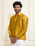 Men's Mustard Silk Blend Ethnic Shirt