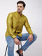 Men's Yellow Silk Blend Ethnic Shirt