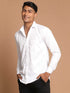 Men's White Cotton Solid Shirt