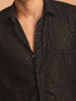 Men's Black Fancy Sequined Shirt