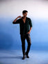 Men's Green Fancy Sequined Shirt