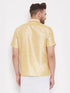 Men's Gold Silk Blend Ethnic Shirt