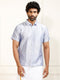 Men's Lavender Silk Blend Ethnic Shirt