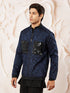 Men's Navy Blue Silk Blend Jacket