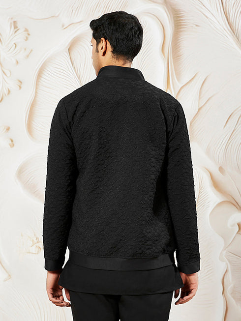 Men's Black Silk Blend Jacket
