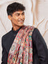 Men's Black Silk Blend Sherwani Kurta Pyjama And Dupata Set