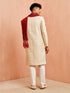 Men's Cream Jacquard Sherwani Pyjama Dupatta Set