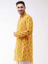 Men's Multicolor-Base-Mustard Muslin Cotton Kurta