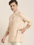 Men's Beige Pure Cotton Short Kurta