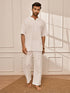 Men's Pure White Premium Cotton Yoga Kurta Palazzo Set