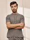 Men Mud Brown Cotton Flex Yoga Kurta