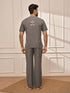 Men's Mud Brown Cotton Yoga Kurta Palazzo Set