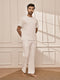 Men's Pure White Cotton Yoga Kurta Palazzo Set