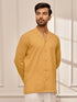 Men Mustard Cambric Cotton Full Sleeve Yoga Kurta