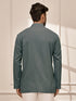 Men Sage Green Cambric Cotton Full Sleeve Yoga Kurta