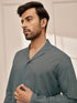 Men's Sage Green Premium Cotton Kurta With White Palazzo Set