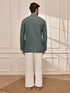 Men's Sage Green Premium Cotton Kurta With White Palazzo Set