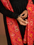 Women's Black Rayon Anarkali Kurta Set