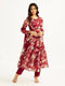Women's Maroon Anarkali Set